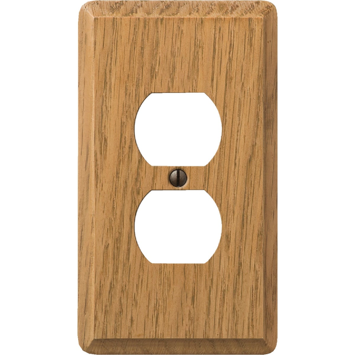 Light Oak 1-Gang Wood Duplex Outlet Wall Plate