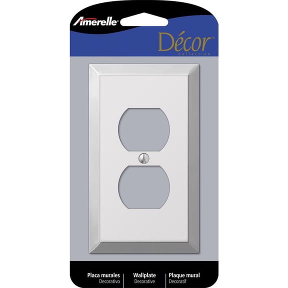 Amerelle 1-Gang Stamped Steel Outlet Wall Plate, Polished Chrome 161D