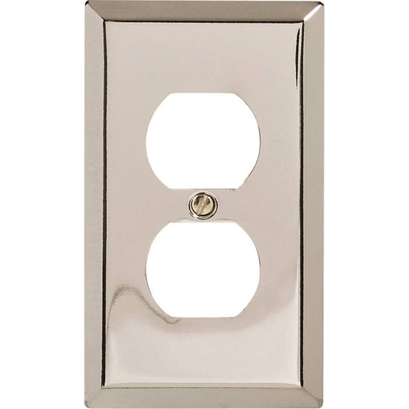Amerelle 1-Gang Stamped Steel Outlet Wall Plate, Polished Chrome 161D