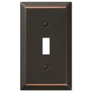 Amerelle 1-Gang Stamped Steel Toggle Switch Wall Plate, Aged Bronze 163TDB