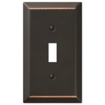 Amerelle 1-Gang Stamped Steel Toggle Switch Wall Plate, Aged Bronze 163TDB
