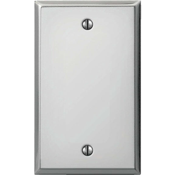 Amerelle 1-Gang Standard Stamped Steel Blank Wall Plate, Polished Chrome C983BCH