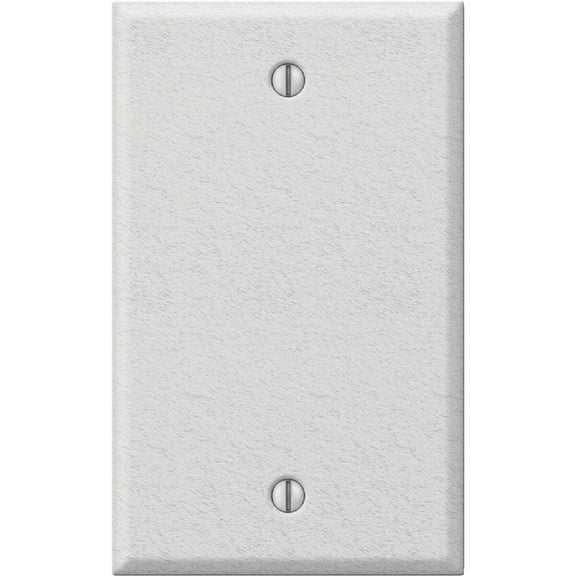 Amerelle 1-Gang Standard Stamped Steel Blank Wall Plate, White Wrinkle C982BW