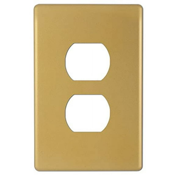 Amerelle 140DBG Siena Wallplate, 1 Duplex, Steel, Brushed Gold, 1-Pack
