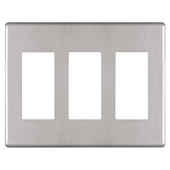 Amerelle 140RRRBN Siena Wallplate, 3 Rocker, Steel, Brushed Nickel, 1-Pack