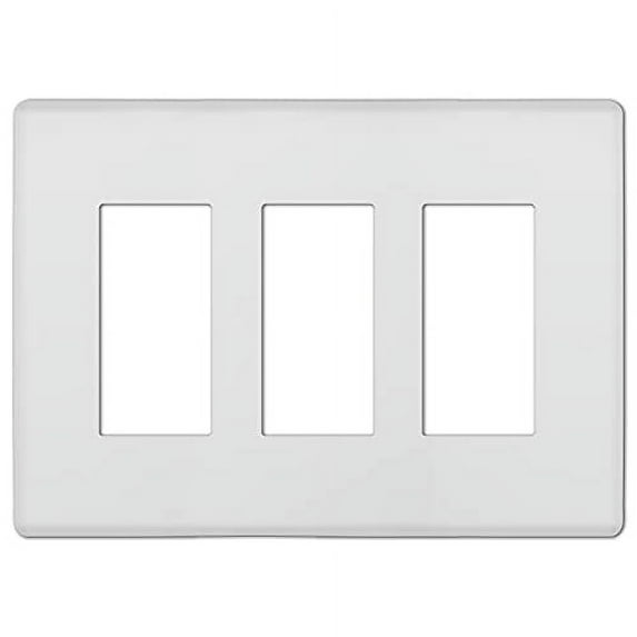 Amerelle 140RRRW Siena Wallplate, 3 Rocker, Steel, White, 1-Pack
