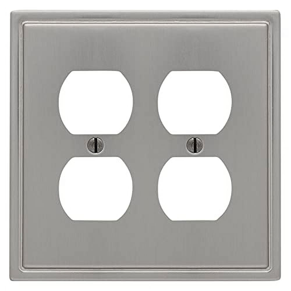 Brushed Nickel Double Duplex Steel Wall Plate