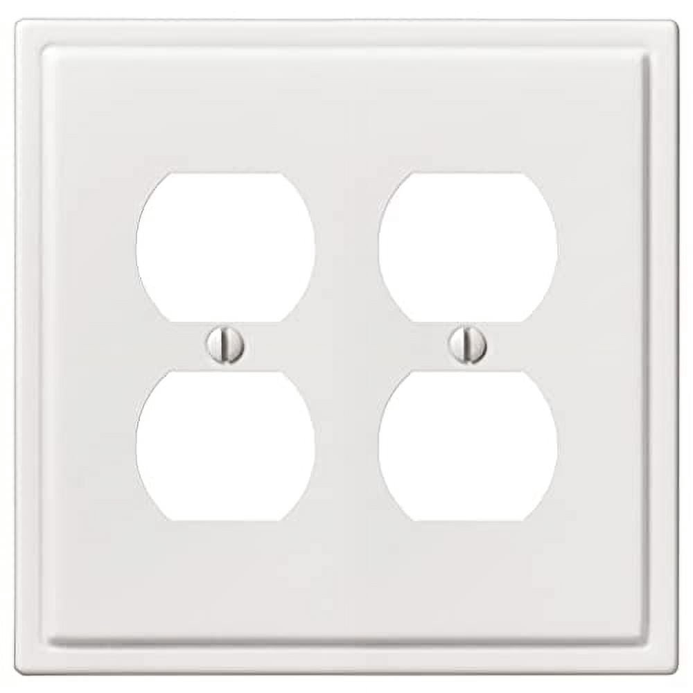 Amerelle Chelsea Wallplate - 2 Toggle Steel Wall Plate In White, Modern Style, 1-Pack