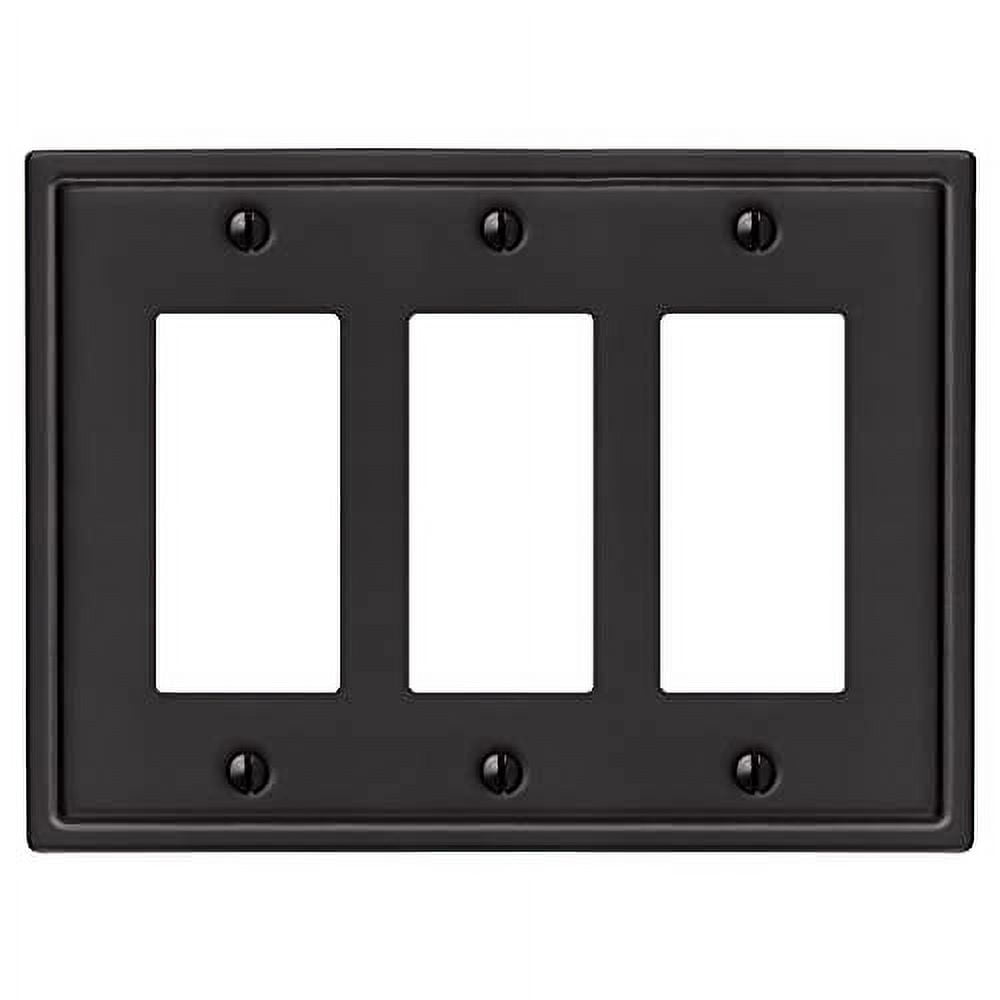 Matte Black Triple Rocker Steel Wallplate