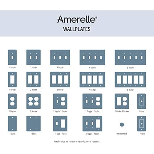 Amerelle 148TDBG Moderne Wallplate, 1 Toggle / 1 Duplex, Steel, Brushed Gold, 1-Pack