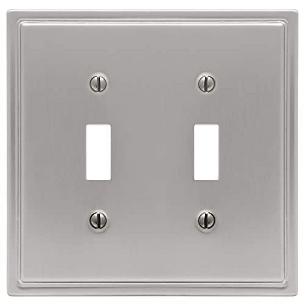 Brushed Nickel Double Toggle Steel Wall Plate