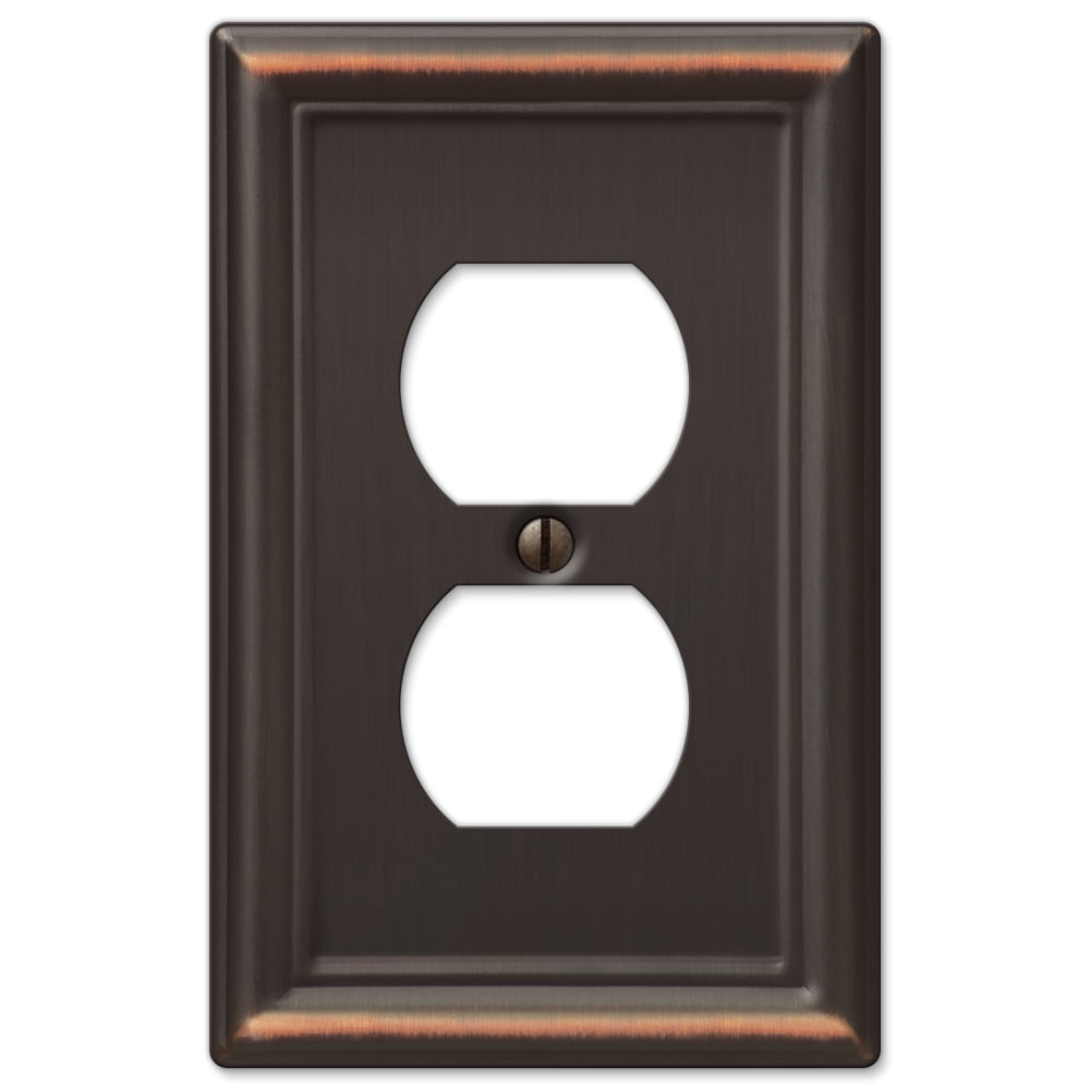 Amerelle Aged Bronze 1-Gang Steel Duplex Wall Plate