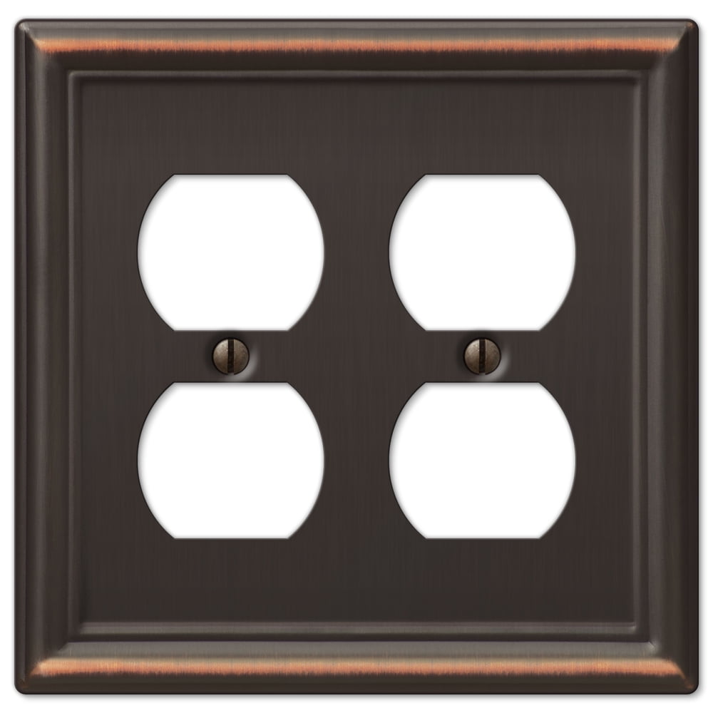 Aged Bronze Double Duplex Steel Wallplate