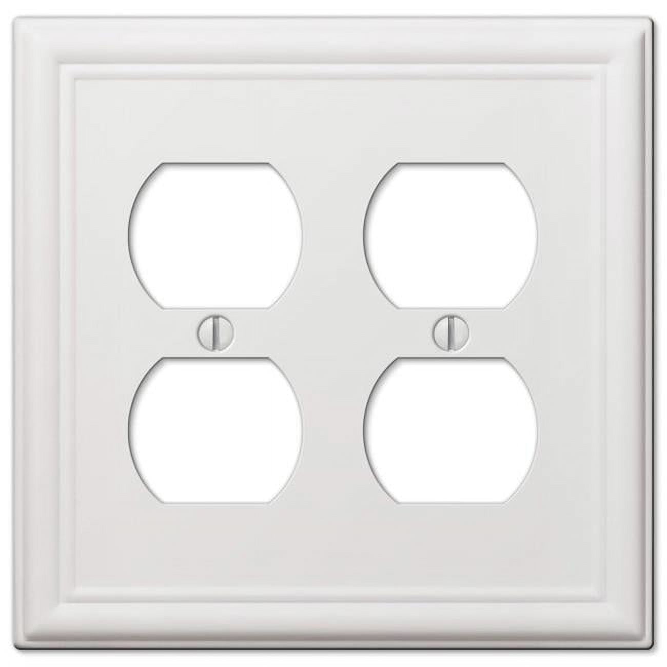 White 2-Gang Stamped Steel Duplex Wall Plate