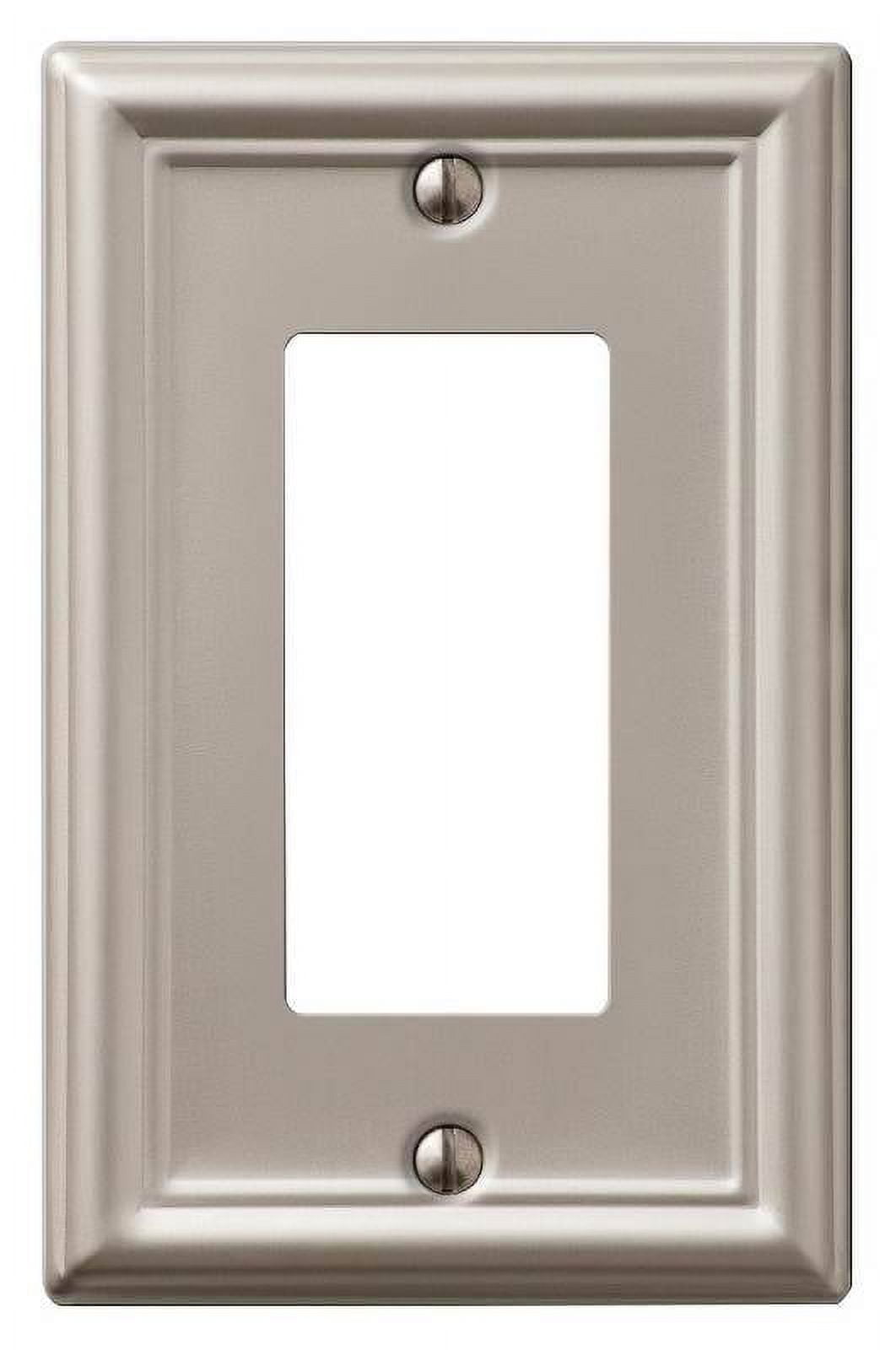 Amerelle Chelsea Brushed Nickel 1-Gang Stamped Steel Wall Plate