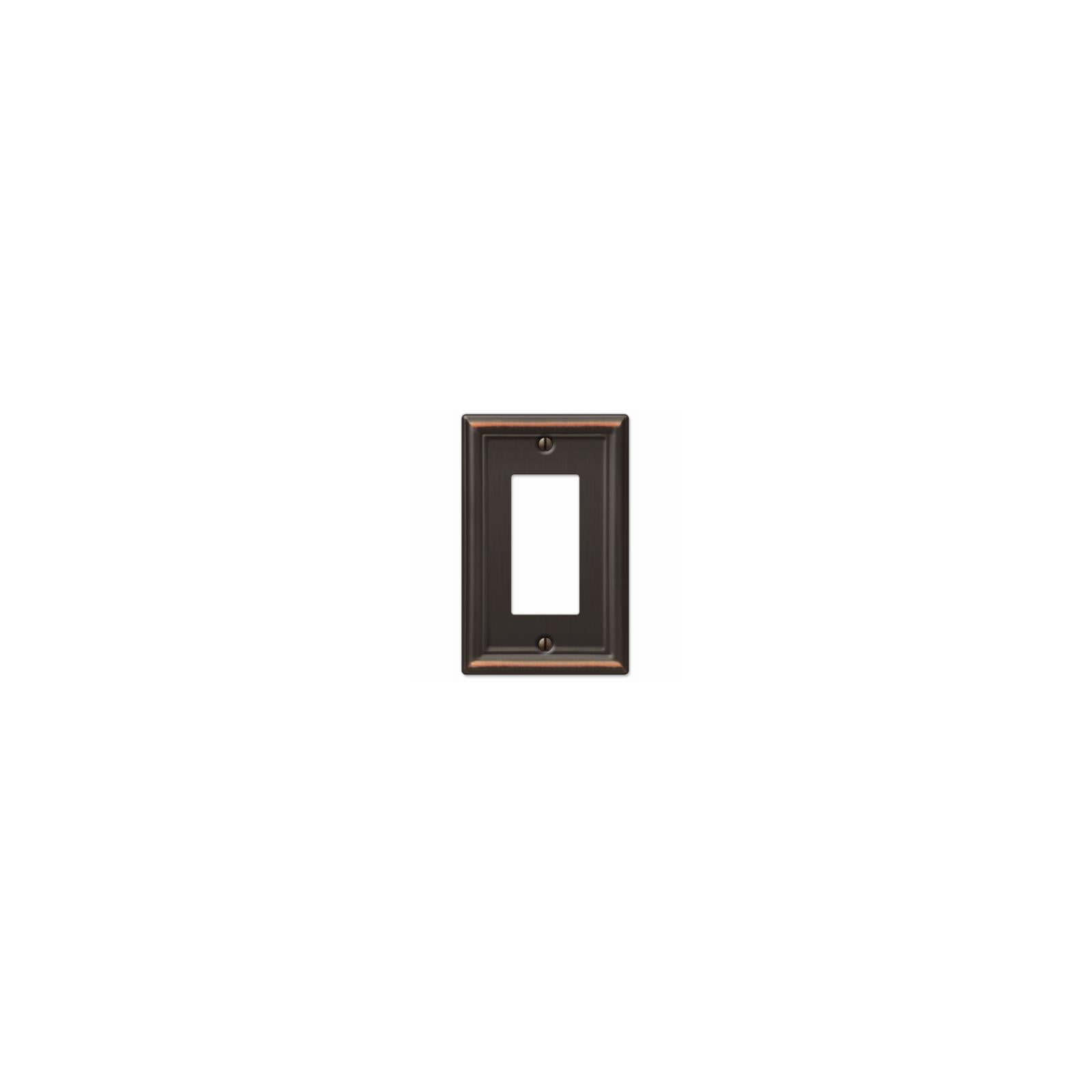 Aged Bronze 1-Gang Stamped Steel Rocker Wall Plate