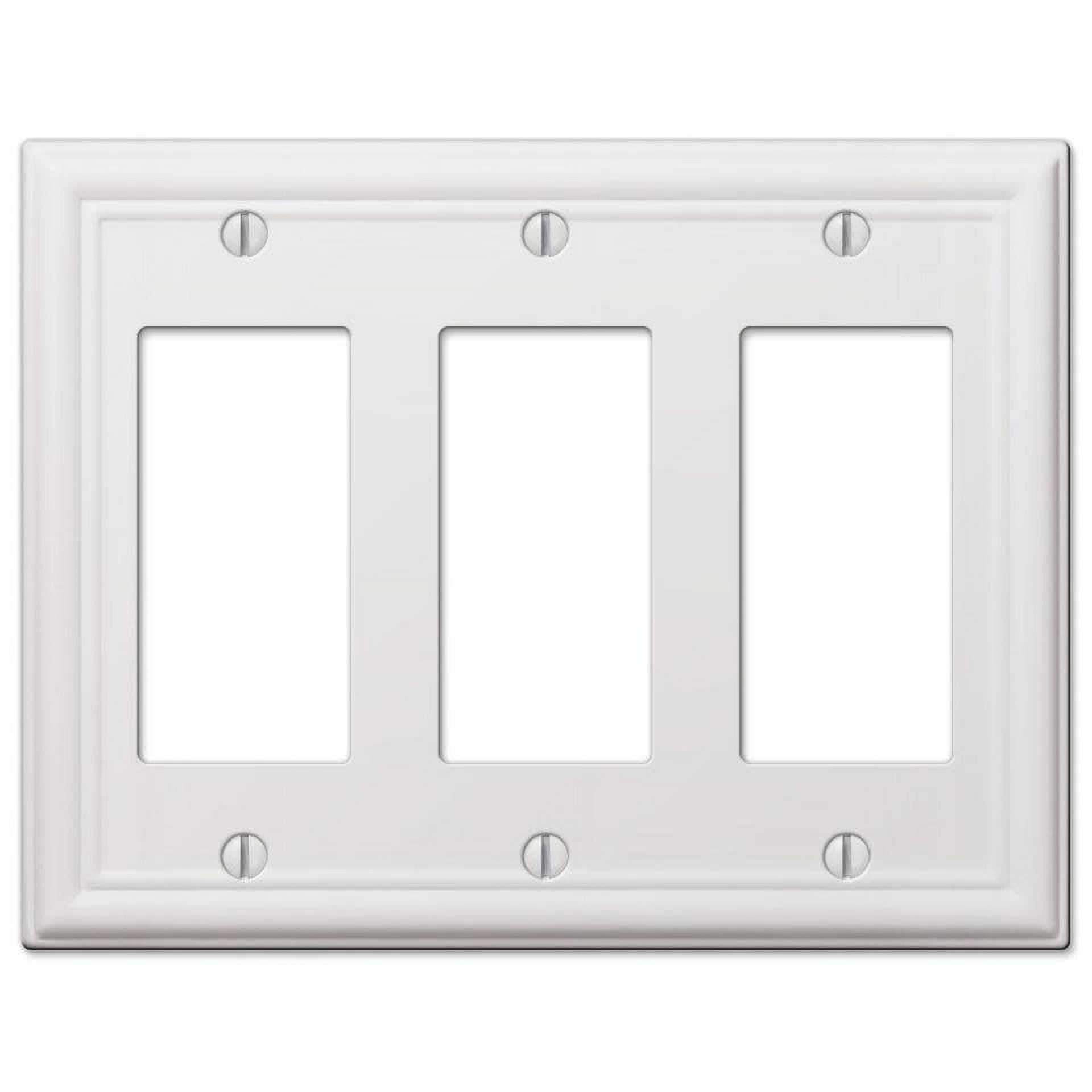 White Steel Triple Rocker Wall Plate Cover