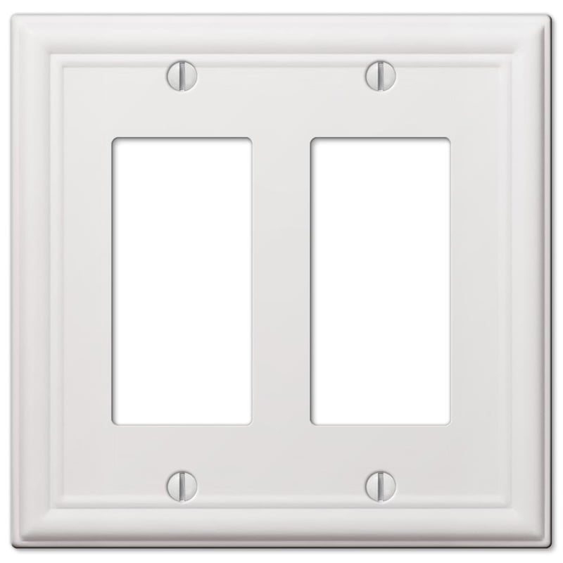 Amerelle White 2-Gang Stamped Steel Rocker Wall Plate