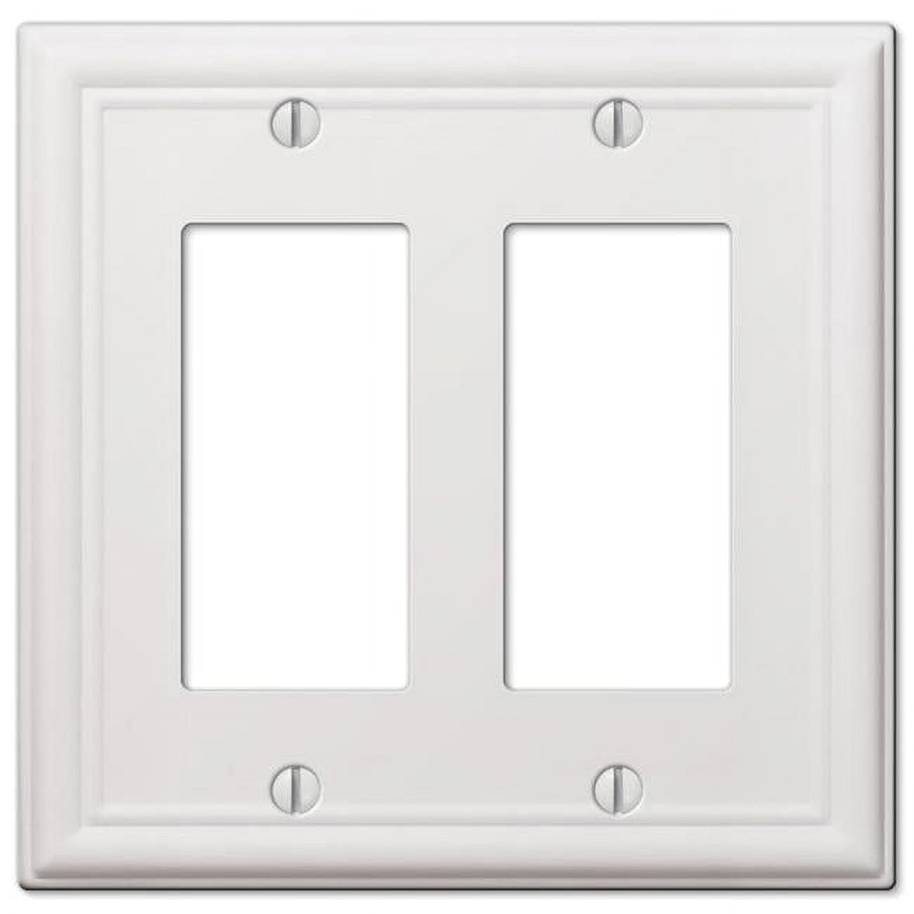 Amerelle White 2-Gang Stamped Steel Rocker Wall Plate