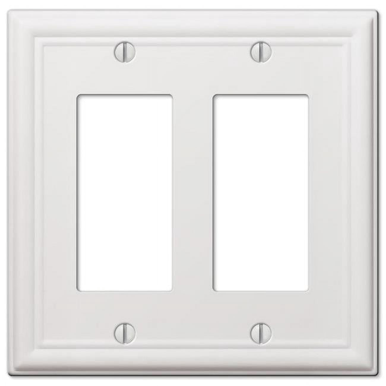 Brushed Nickel Steel Wallplate - 4 Rocker Elegant Switch Cover