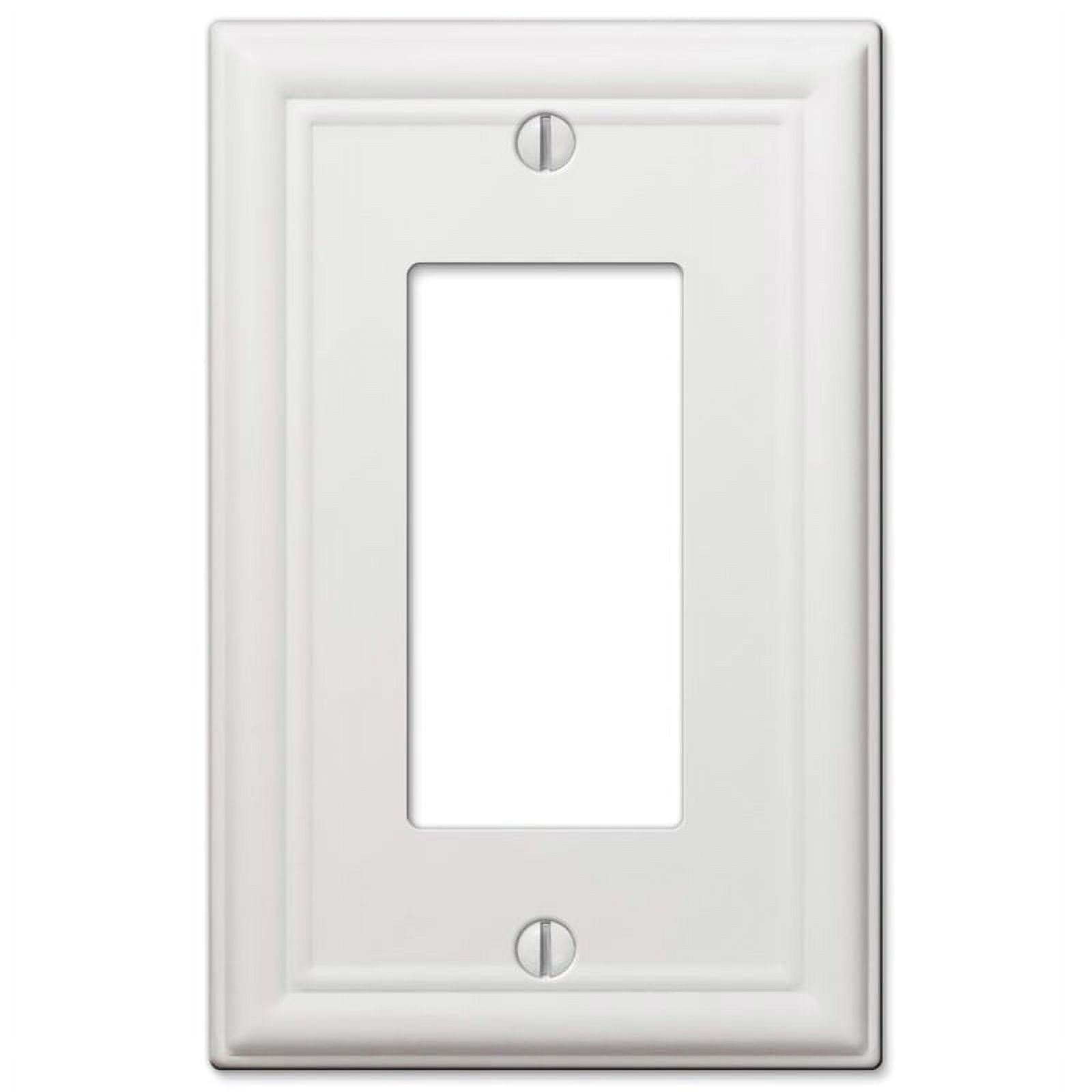 Chelsea White Stamped Steel 1-Gang Rocker Wall Plate