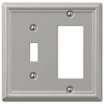 Amerelle 149TRBN Chelsea Wallplate, 1 Toggle / 1 Rocker GFCI, Steel, Brushed Nickel, 1-Pack