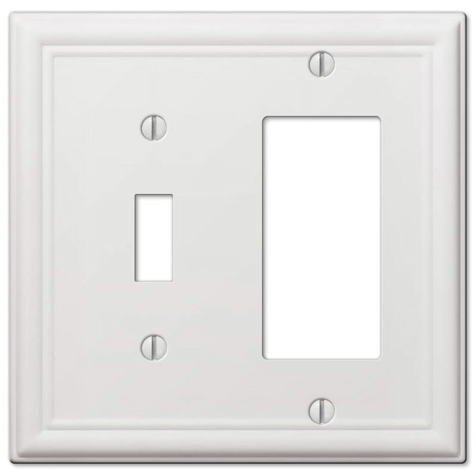 Amerelle White 2-Gang Steel Rocker/Toggle Wall Plate