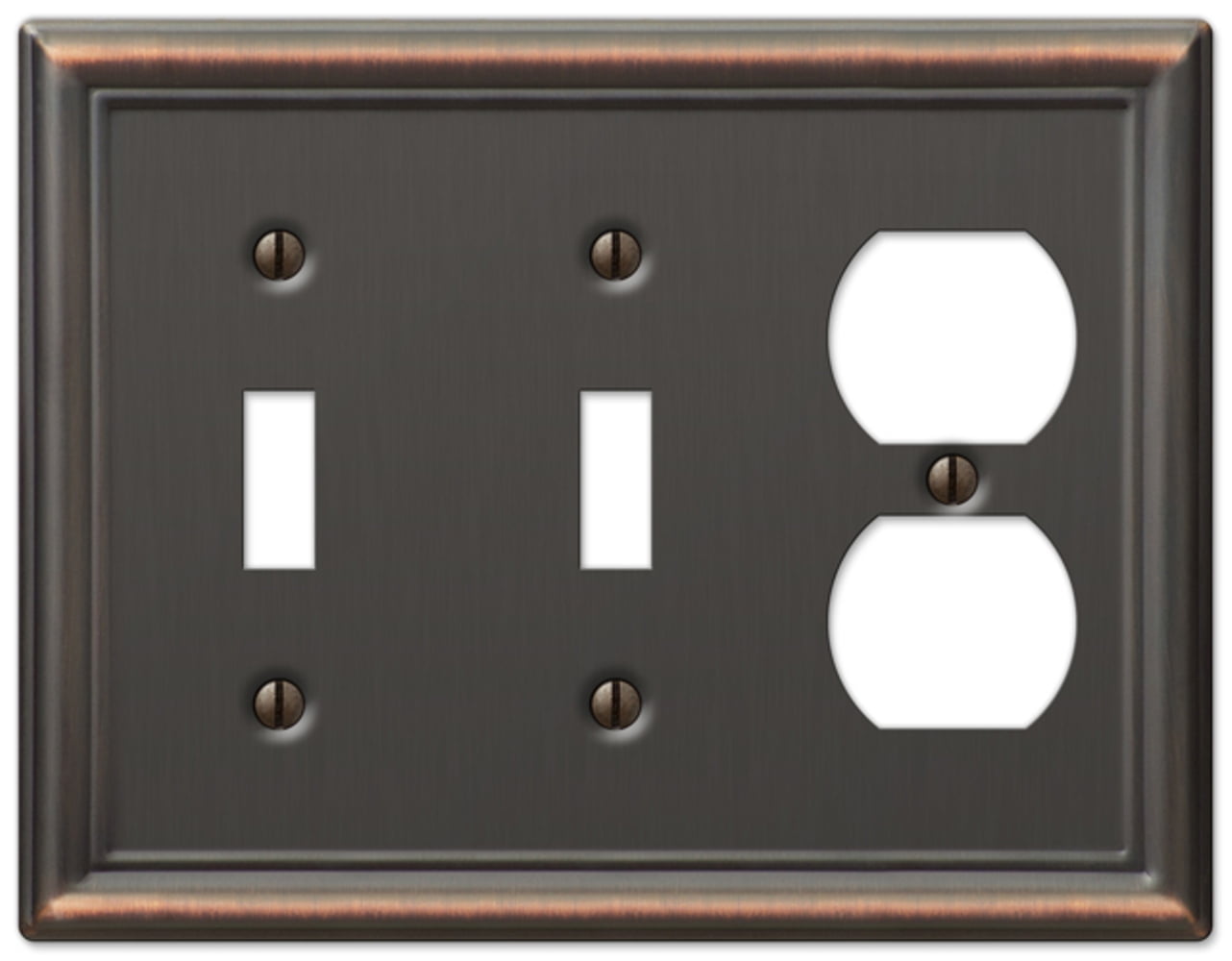 Amerelle 149TTDDB Chelsea Wallplate, 2 Toggle / 1 Duplex, Steel, Aged Bronze, 1-Pack