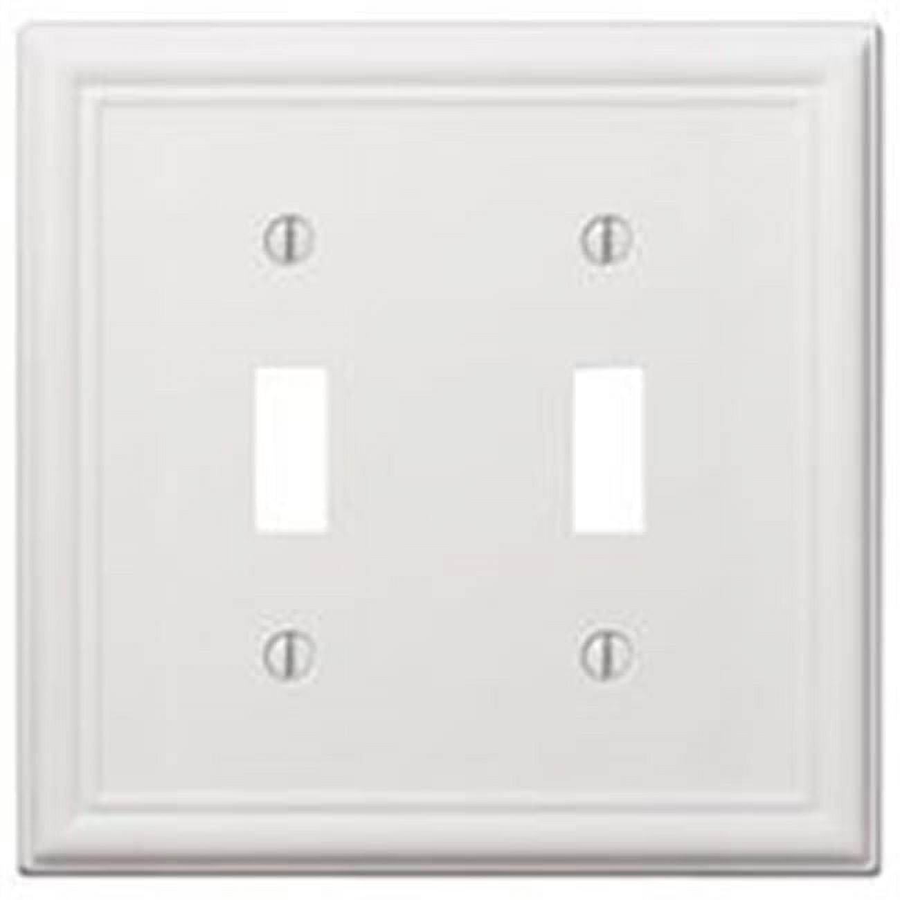 Chelsea White 2-Gang Stamped Steel Toggle Wall Plate