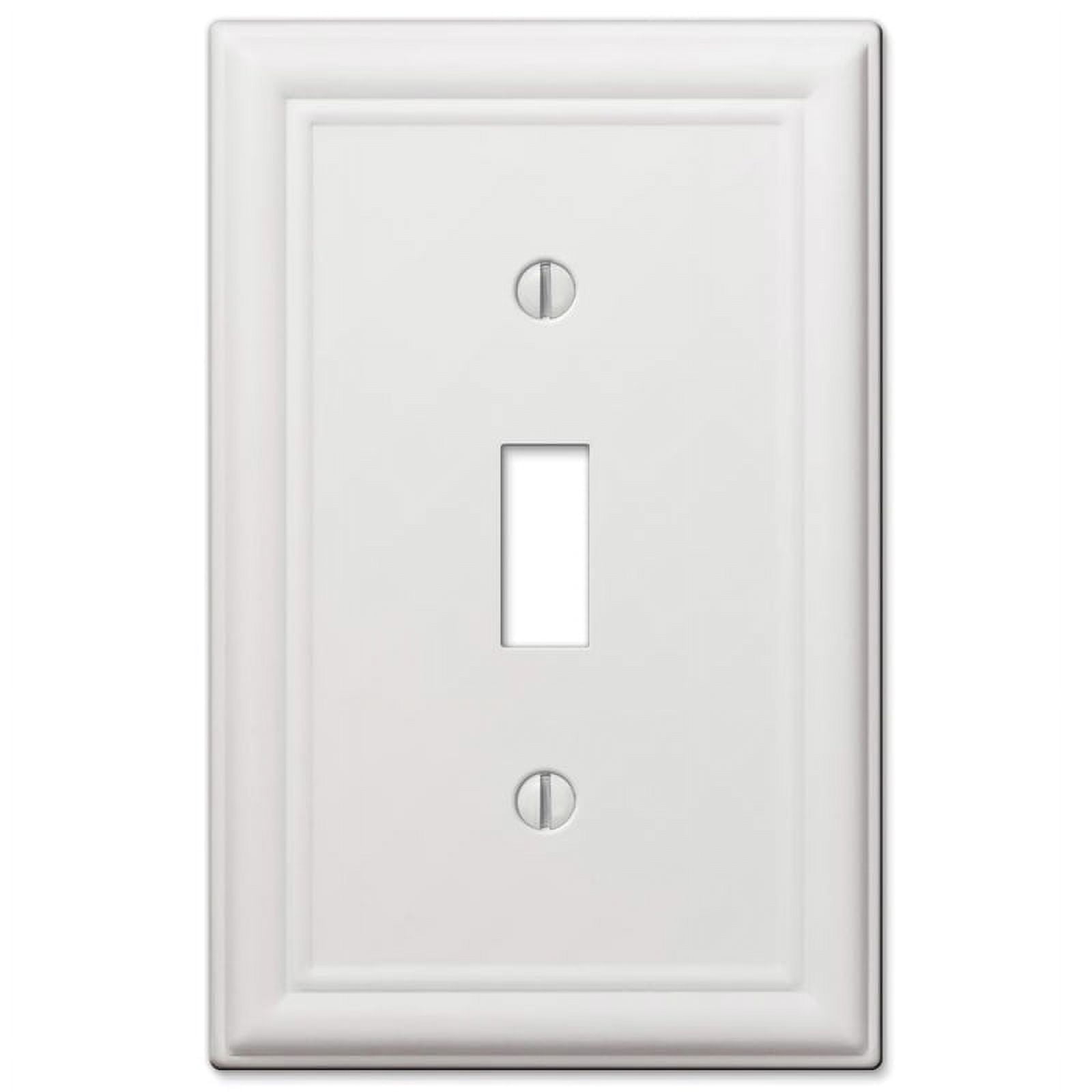 Amerelle Chelsea White 1-Gang Stamped Steel Toggle Wall Plate