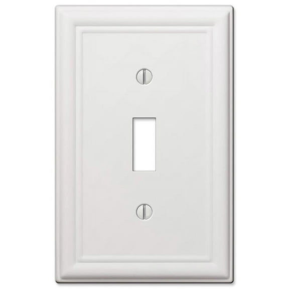 Amerelle 149TW Chelsea Wallplate, 1 Toggle, Steel, White, 1-Pack