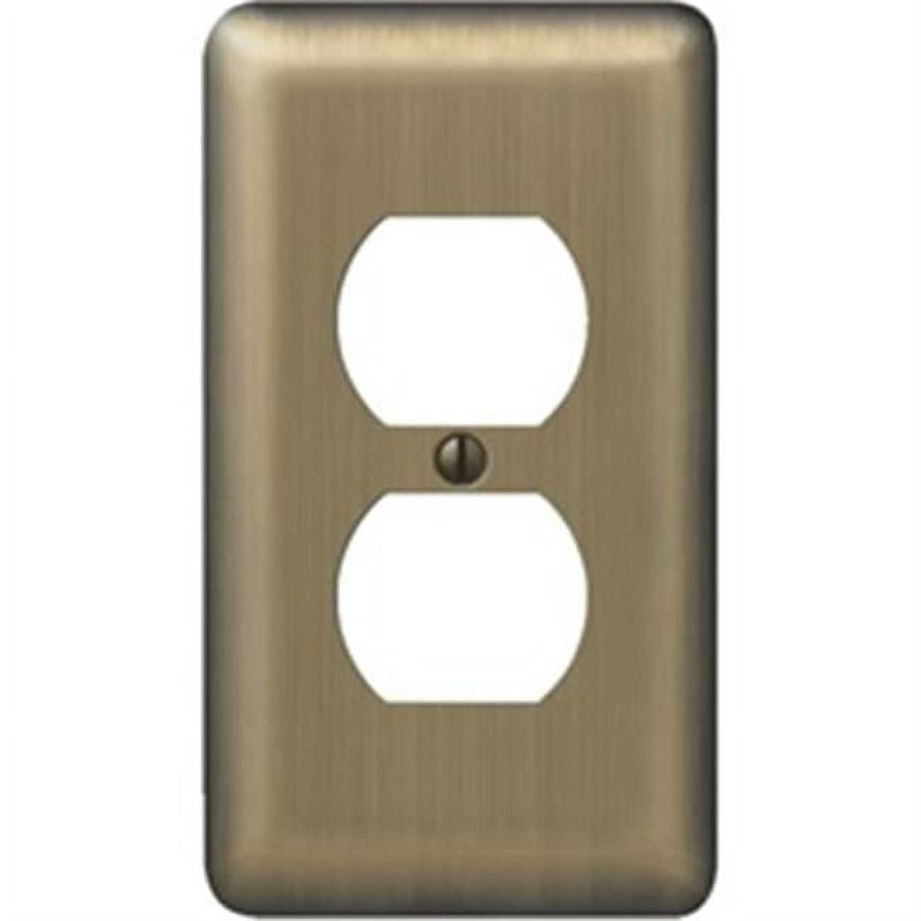Brushed Brass 1-Gang Duplex Outlet Wall Plate