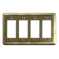 thumbnail image 1 of Amerelle 154R4 Devon Wallplate, 4 Rocker, Steel, Brushed Brass, 1-Pack, 1 of 5