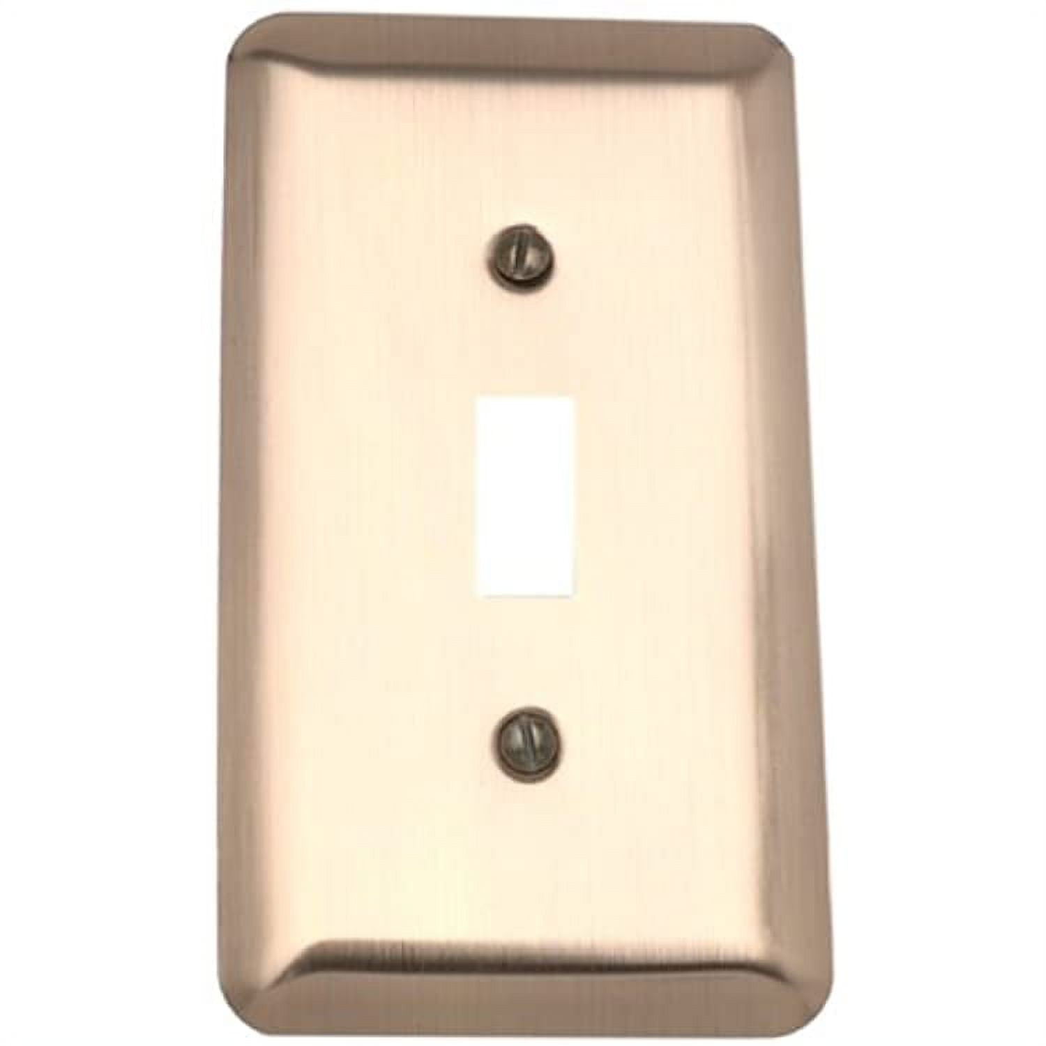Devon Brushed Brass 1-Gang Stamped Steel Toggle Wall Plate