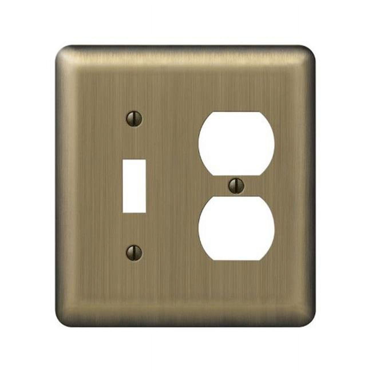 Brushed Brass 1-Gang Duplex Outlet Wall Plate