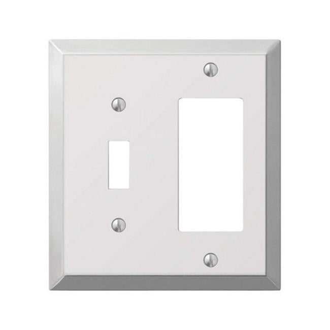 Polished Chrome 2-Gang Stamped Steel Decorator Toggle Wall Plate
