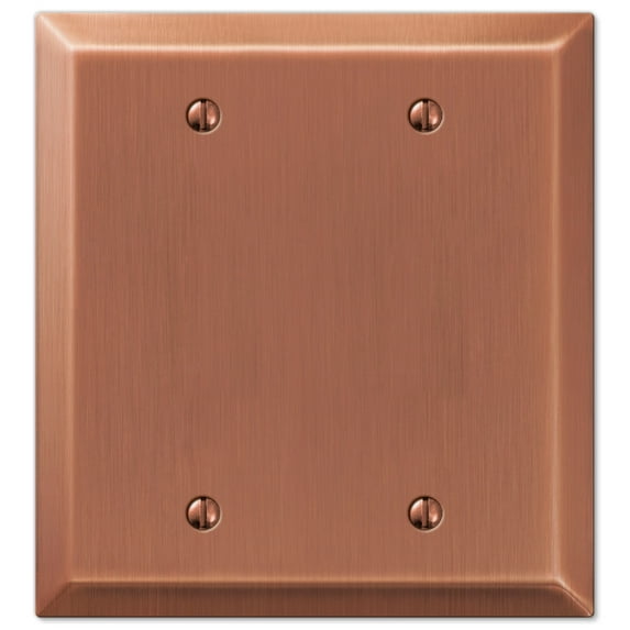 Amerelle 163BBAC Century Wallplate, 2 Blank, Steel, Antique Copper, 1-Pack