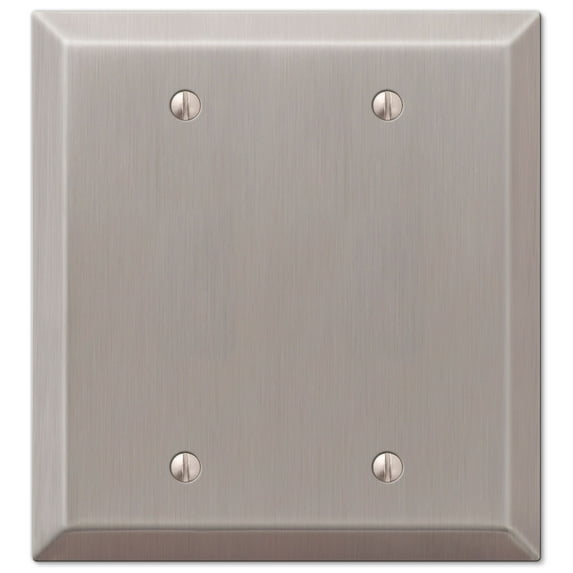 Amerelle 163BBBN Century Wallplate, 2 Blank, Steel, Brushed Nickel, 1-Pack