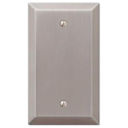 Amerelle 163BBN Century Wall Plate, Brushed Nickel, Steel, 1 Blank - Quantity 4