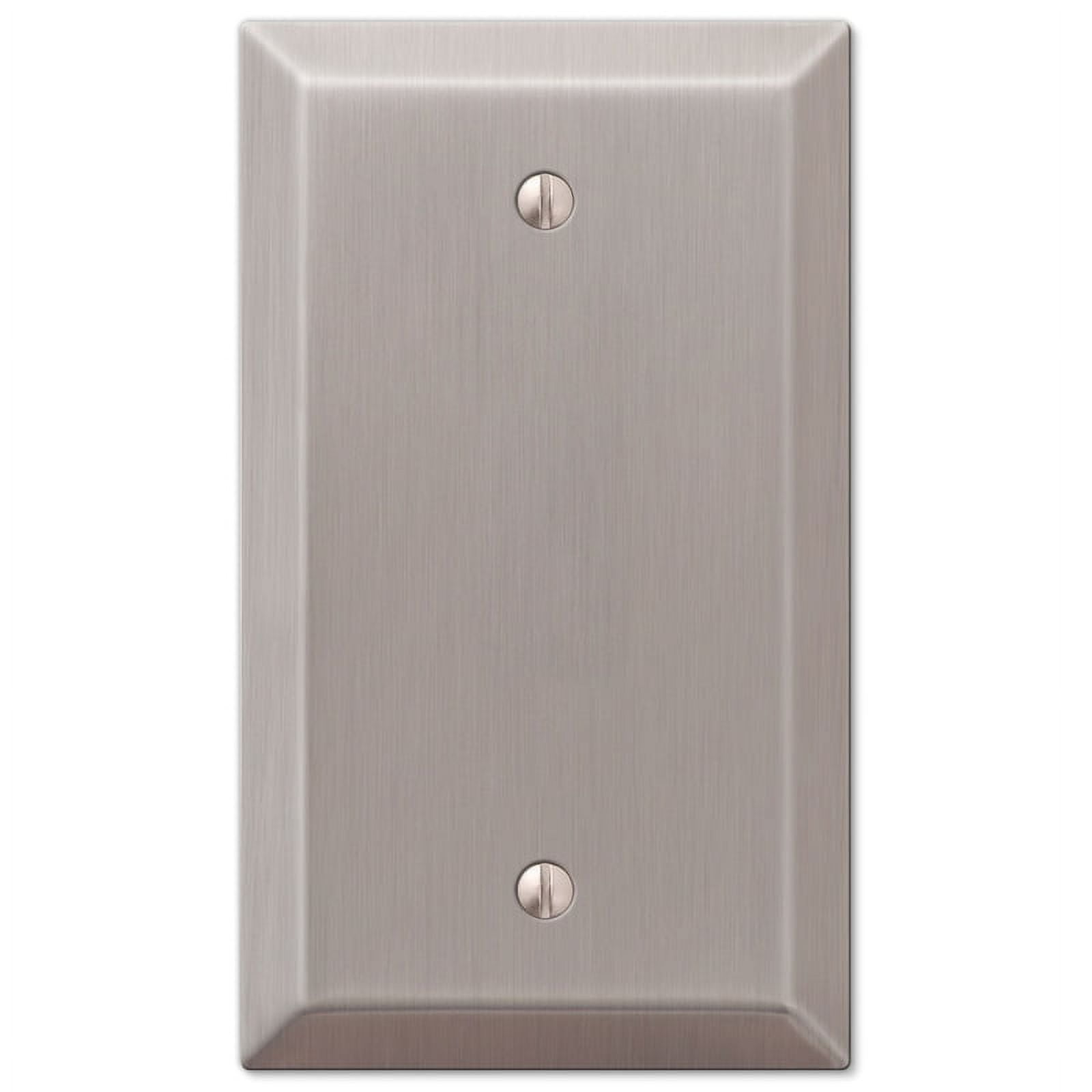 Brushed Nickel 1-Gang Rectangle Blank Wall Plate