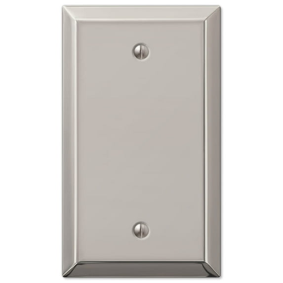 Amerelle 163BPN Century Wallplate, 1 Blank, Steel, Polished Nickel, 1-Pack