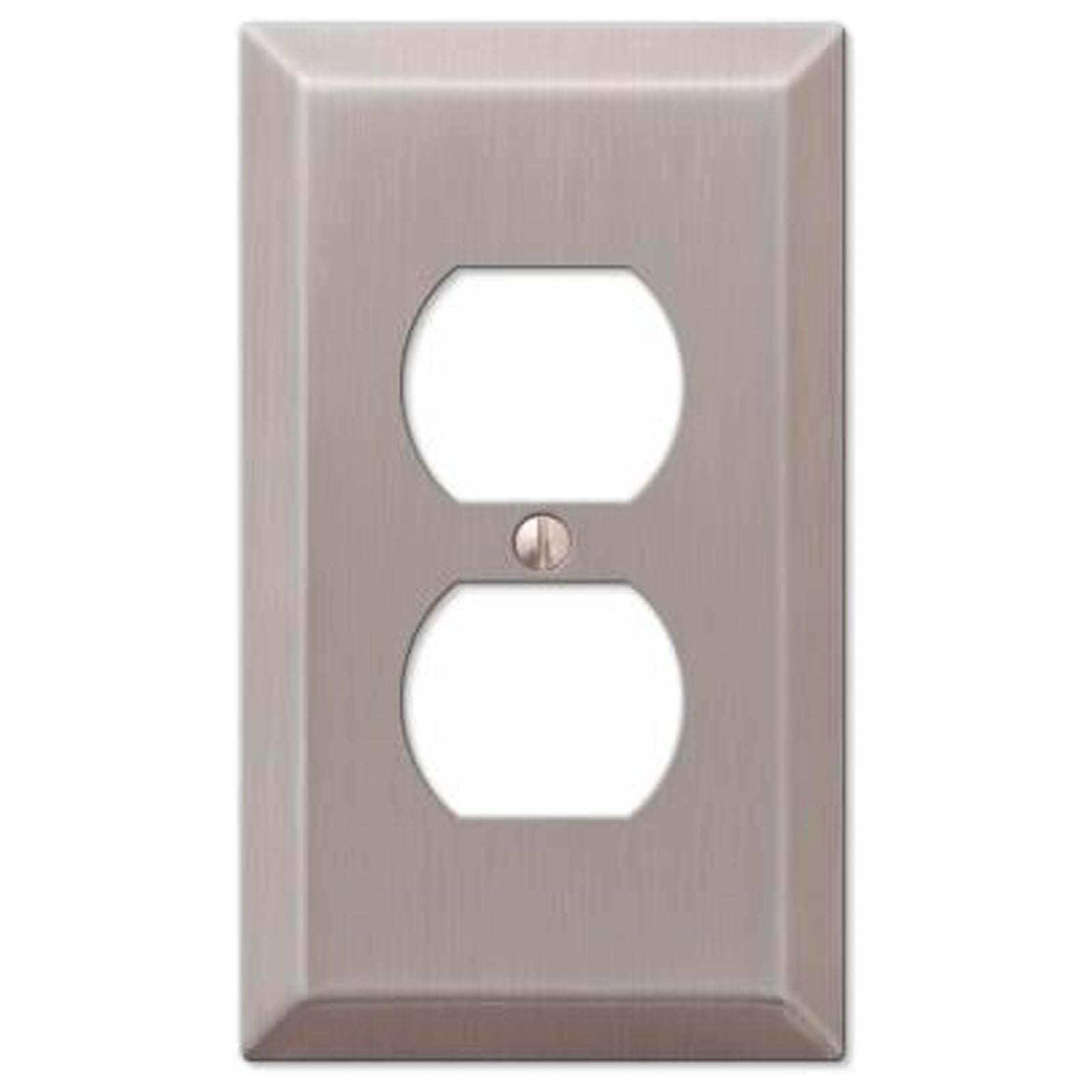 Amerelle 163DBN Century Outlet Wall Plate, Brushed Nickel, Steel, 1 Duplex - Quantity 4