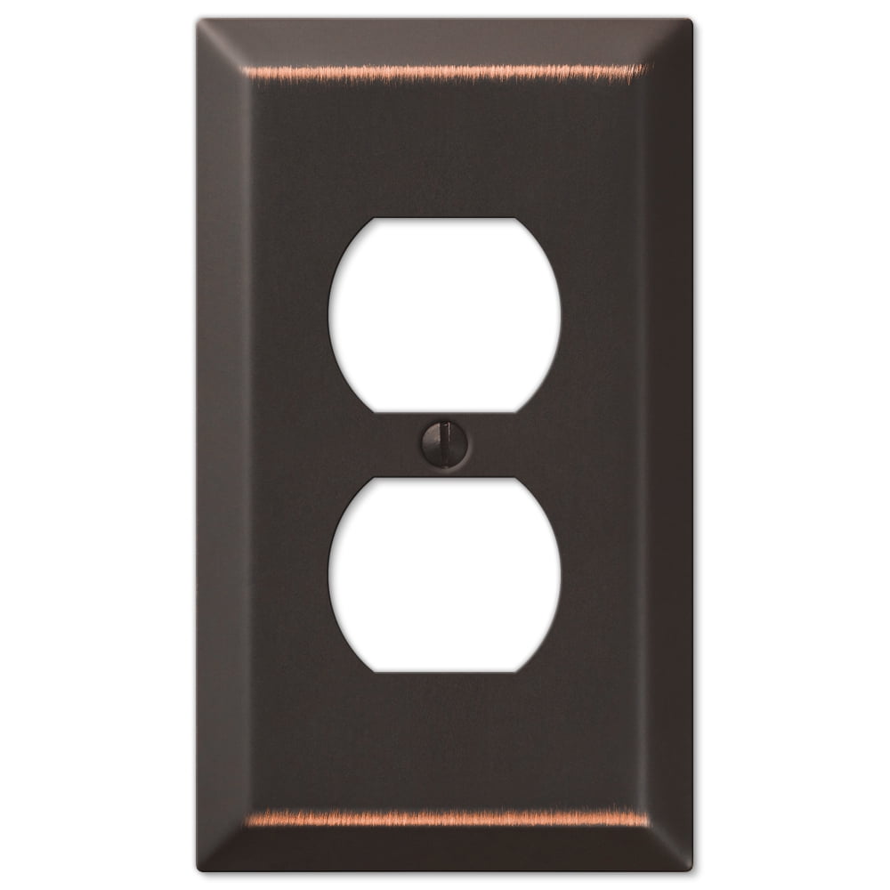 Amerelle Aged Bronze 1-Gang Duplex Steel Wall Plate