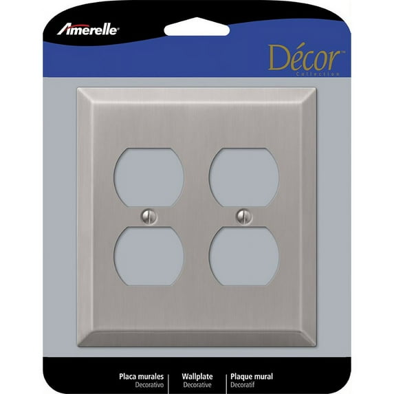 WALLPLATE 2 DUPLX BN (Pack of 1)