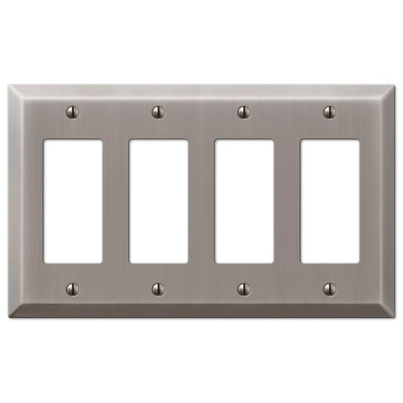 Amerelle 163R4AN Century Wallplate, 4 Rocker, Steel, Antique Nickel, 1-Pack