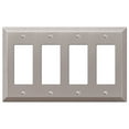 thumbnail image 1 of Amerelle 163R4BN Century Wallplate, 4 Rocker, Steel, Brushed Nickel, 1-Pack, 1 of 3