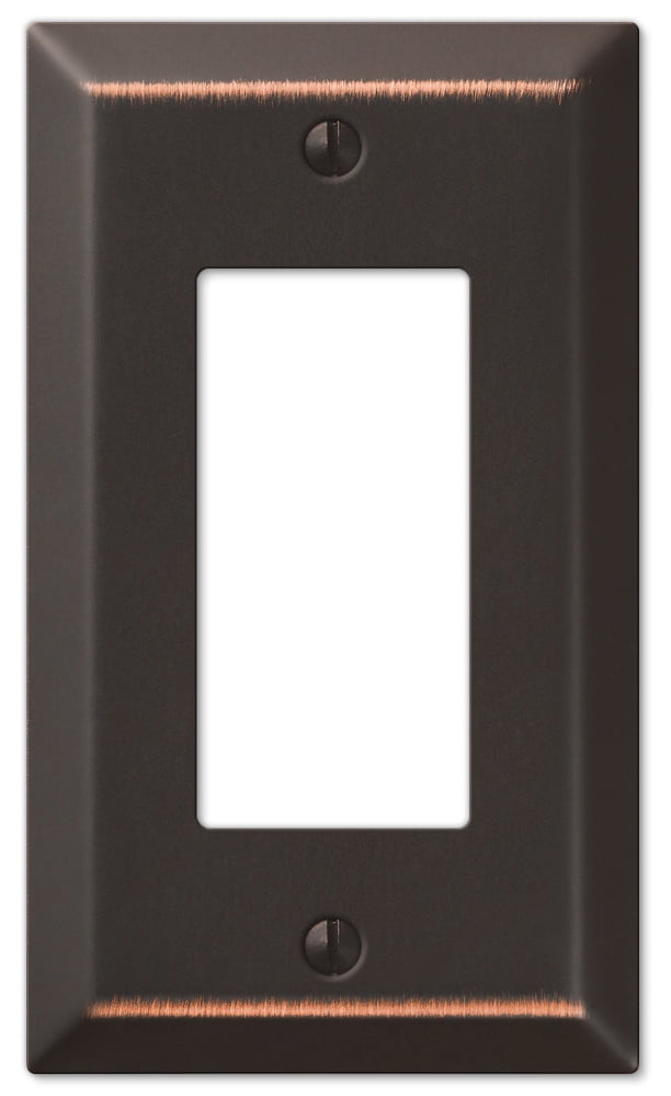 Amerelle Aged Bronze 1-Gang Steel Decorator Wall Plate