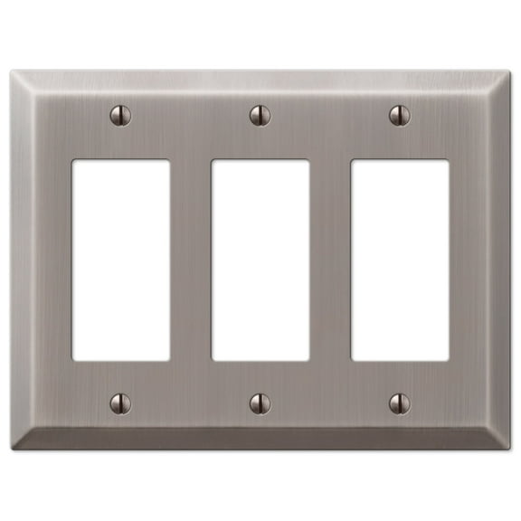 Amerelle 163RRRAN Century Wallplate, 3 Rocker, Steel, Antique Nickel, 1-Pack