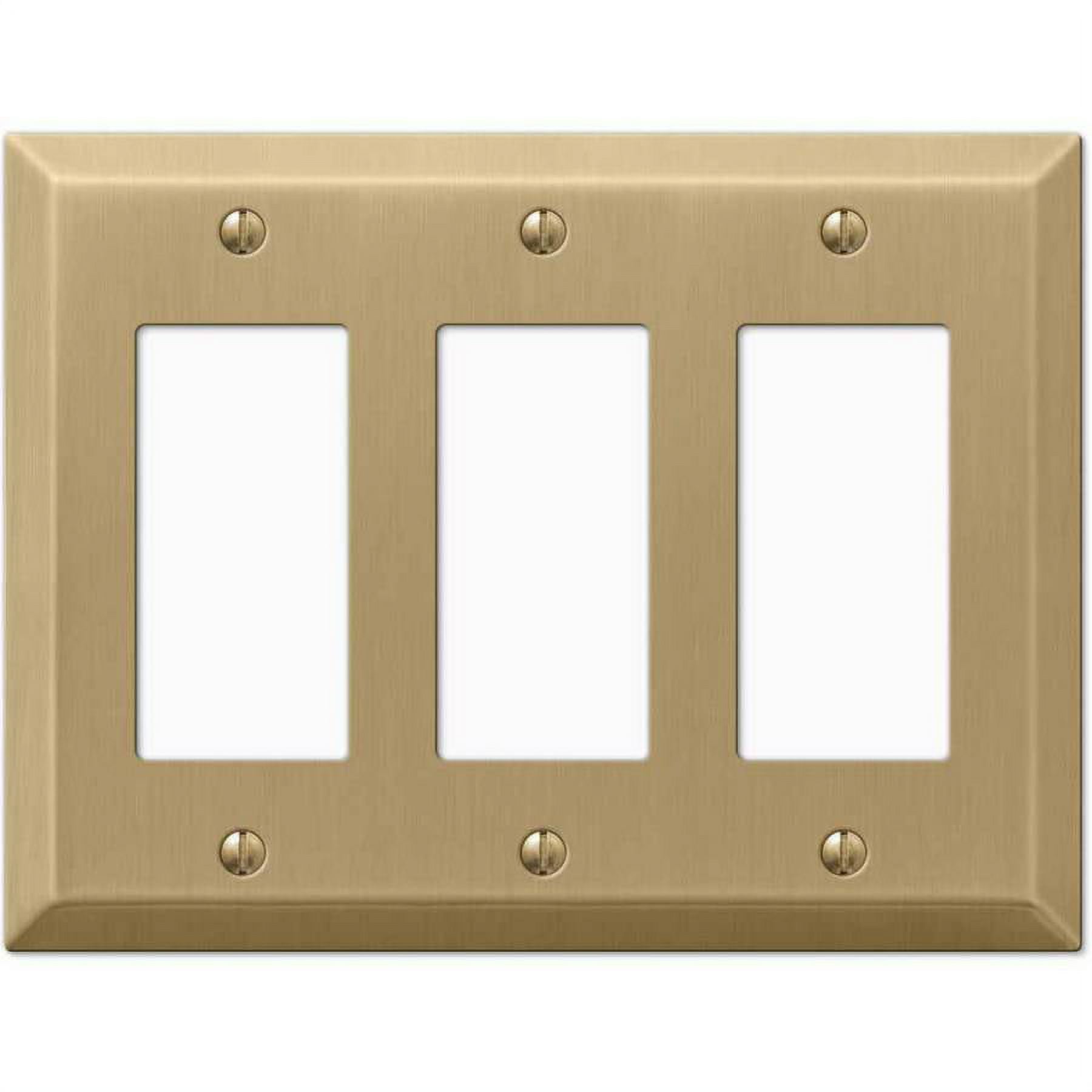 Brushed Bronze 3-Gang Rocker Steel Wall Plate