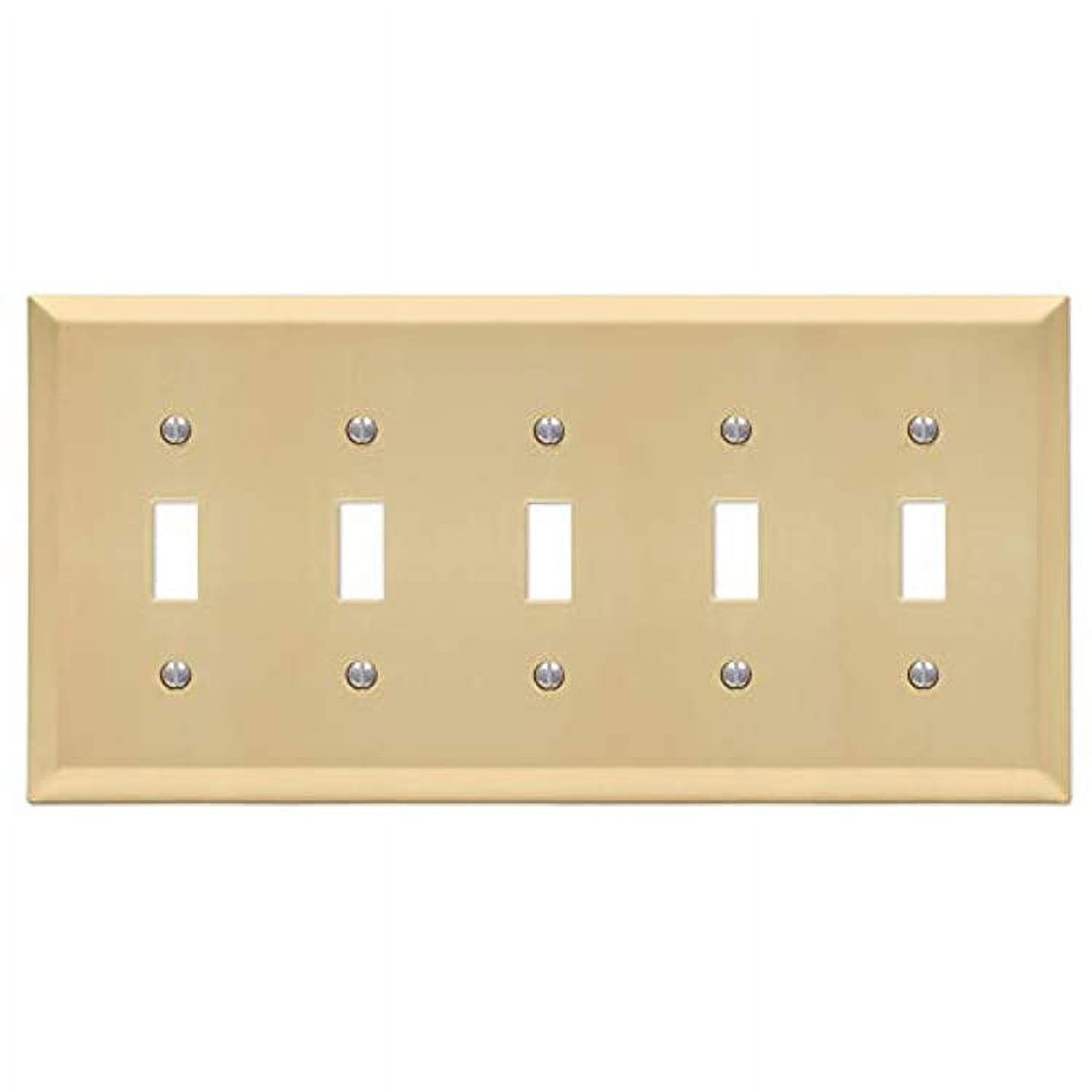 Satin Brass 5 Toggle Steel Wall Plate